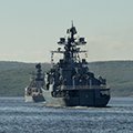 Тренировка парада кораблей, посвященного Дню Военно-Морского Флота России, в Кольском заливе (г. Североморск)